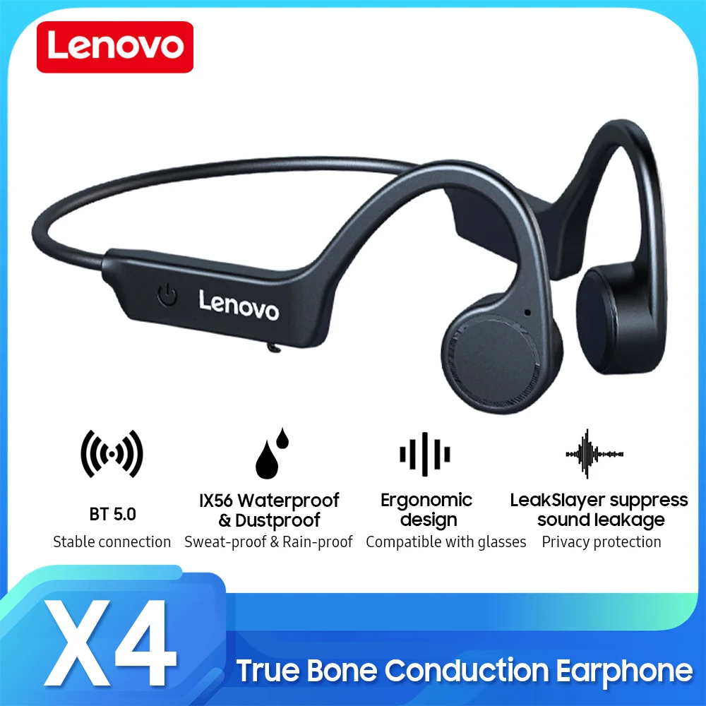 Lenovo x4 auriculares bluetooth auriculares de conducción ósea VATYERTY