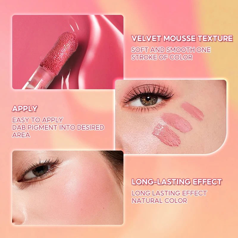 IMAGIC new liquid blush can be used as eye shadow blush makeup party daily use all skin types waterproof blush cosmetics 6.5 ml 2