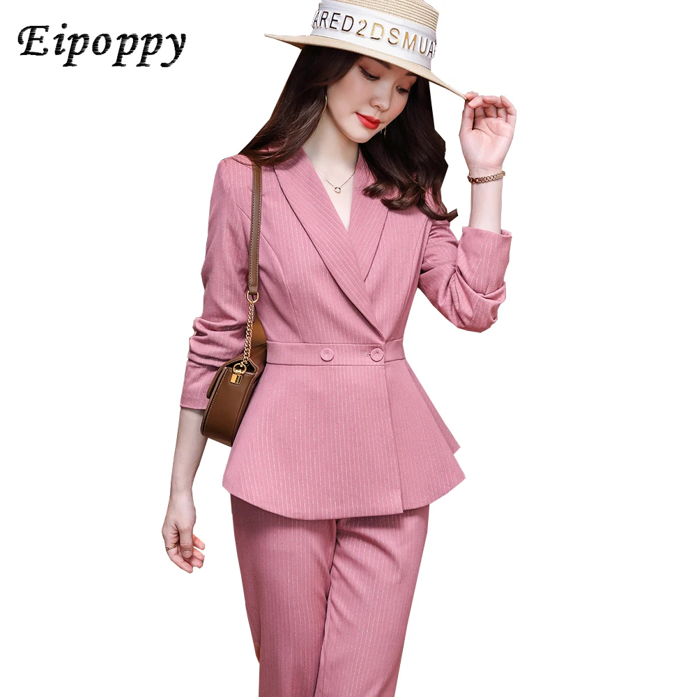 elegant-ladies-black-pink-ruffle-blazer-pant-suit-formal-women-female-jacket-and-trouser-office-work-business-wear-2-piece-set