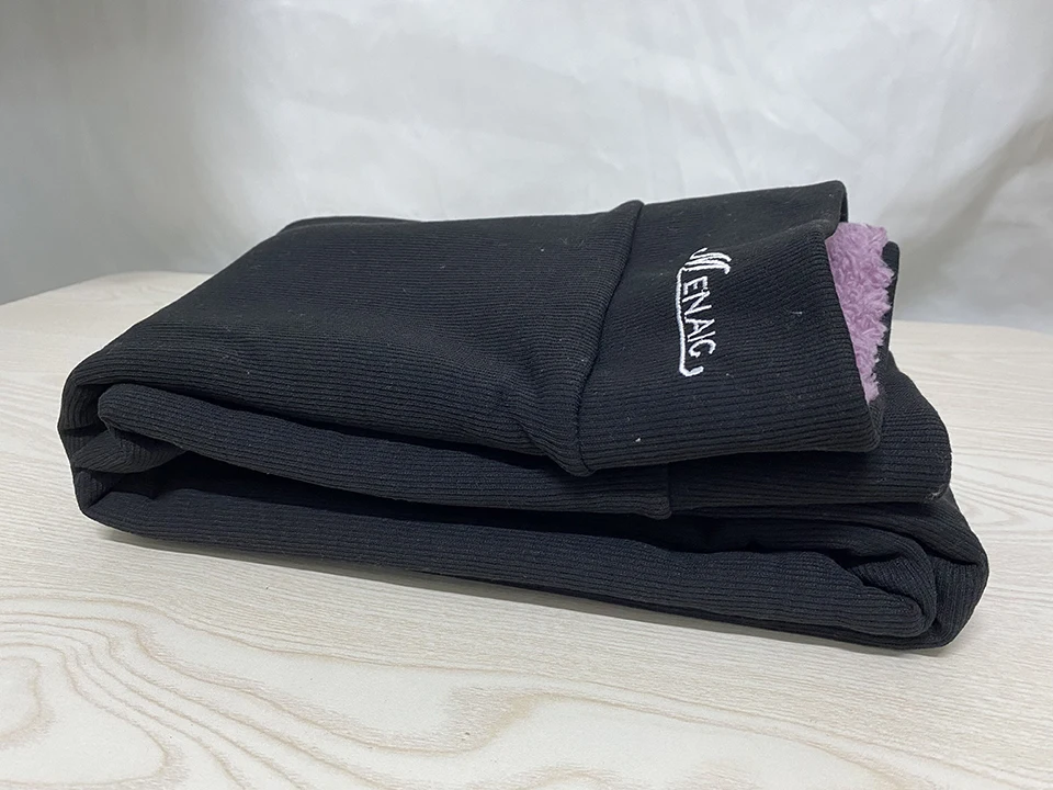 Plus Size Women's High-Waist Fleece Lined Ribbed Leggings