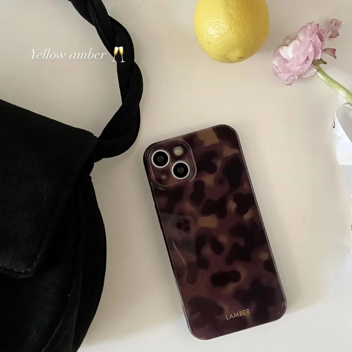 Vintage Amber Pattern Phone Cover Case in Brown