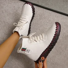  2022 Sneakers Women Shoes Platform Loafers Lace Up Leather Flat Slip-On New Spring Casual Mom Shoe Mujer Zapatos Chaussure Femme 