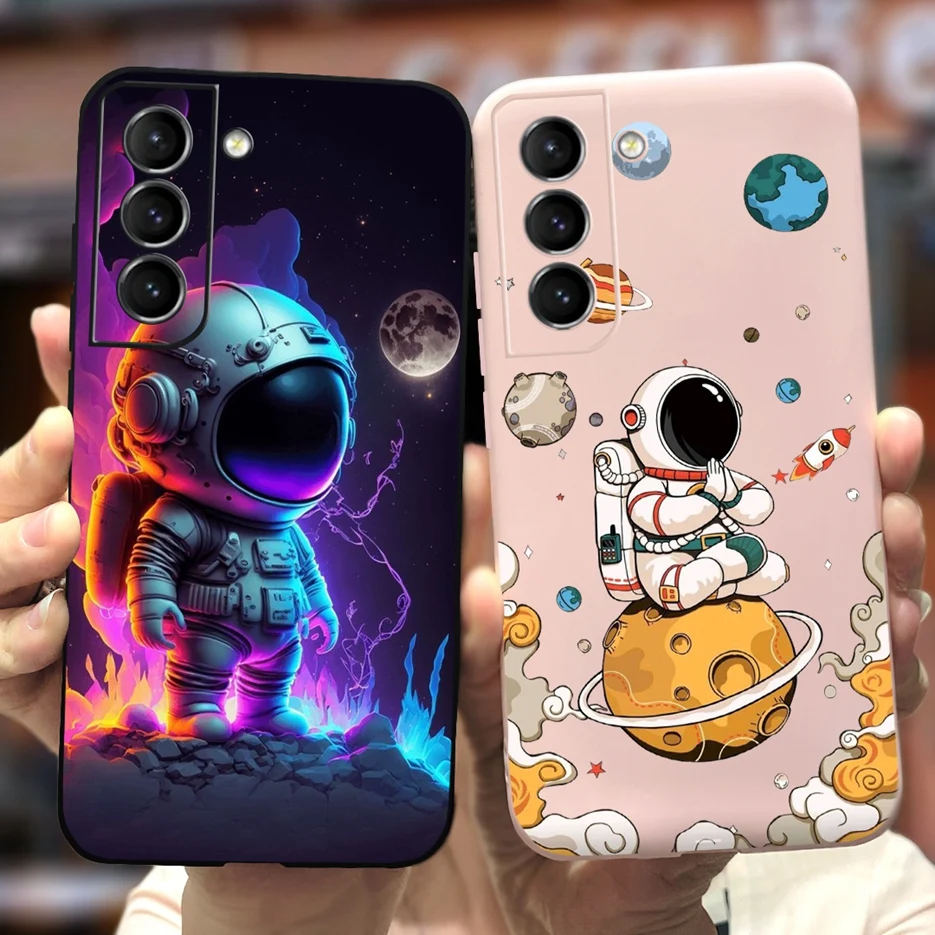 Cute Astronauts Cartoon Soft TPU Phone Case - Stylish Protective Back Cover