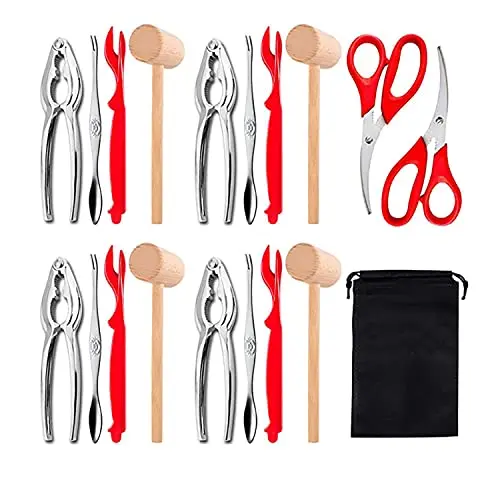 

19Pcs Seafood Tool Set Crab Shrimp Fruit Pliers Fork Spoon Set Nut Walnut Lobster Crab Cracker Tools Kitchen Accessories