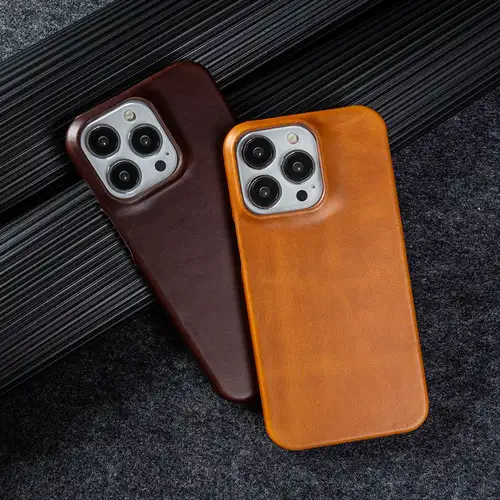 For Case iphone 16 Pro Max Cases Oil Wax Luxury Genuine Leather Cover For Iphone 17 16 15 14 13 XS Max X 8 Plus Phone Shell Capa - Image 2