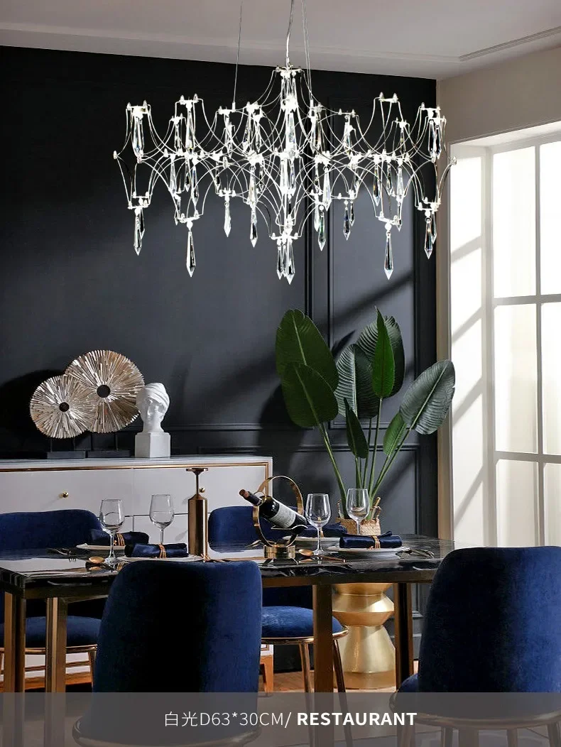 Description Picture 6 of itemModern Luxury Crystal Chandelier LED Starry Crystal Chandelier for Villa Parlor Bedroom Living Room Firefly Ceiling Chandeliers