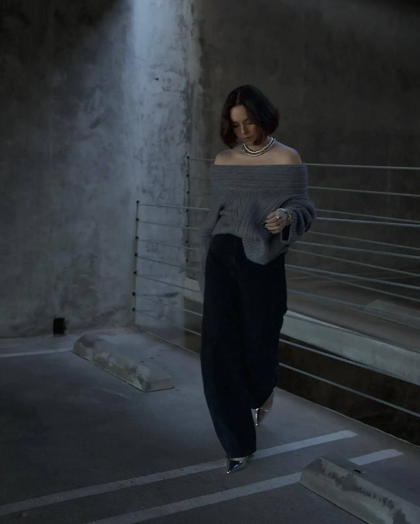 Knit Sweater Pullover For Women Loose Off-Shoulder Ribbed Long Sleeve Fashion Streetwear Knitwear Casual Autumn Sweater