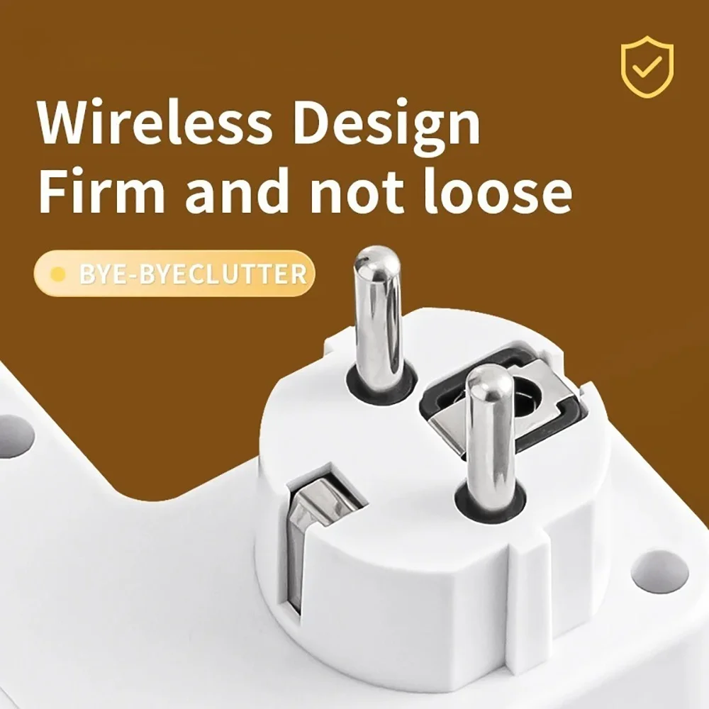 EU Plug AC Power Strip Socket Panel with Type C USB Fast Charging Independent Switches for Home Office Electrical LED Light