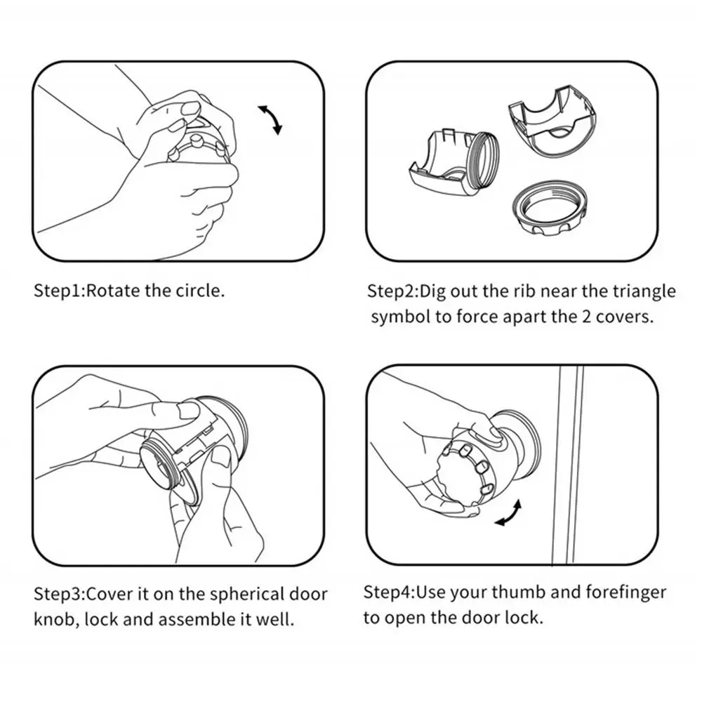 Reusable Care Detachable Protective Kids Ball Shape Plastic Baby Safety Lock Cover Handle Sleeve Door Knob Cover Home Accessory