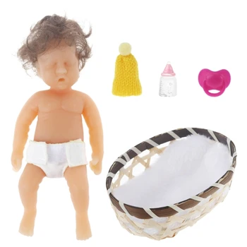 6in Novelty Toy Realistic Infant with Accessories Suitable for Newborn Babies Naping Supplies Washable for Doll