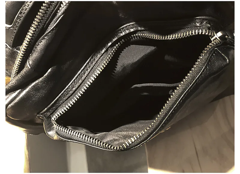 Fashion luxury genuine leather men women's black backpack casual outdoor travel high quality natural real cowhide laptop bagpack