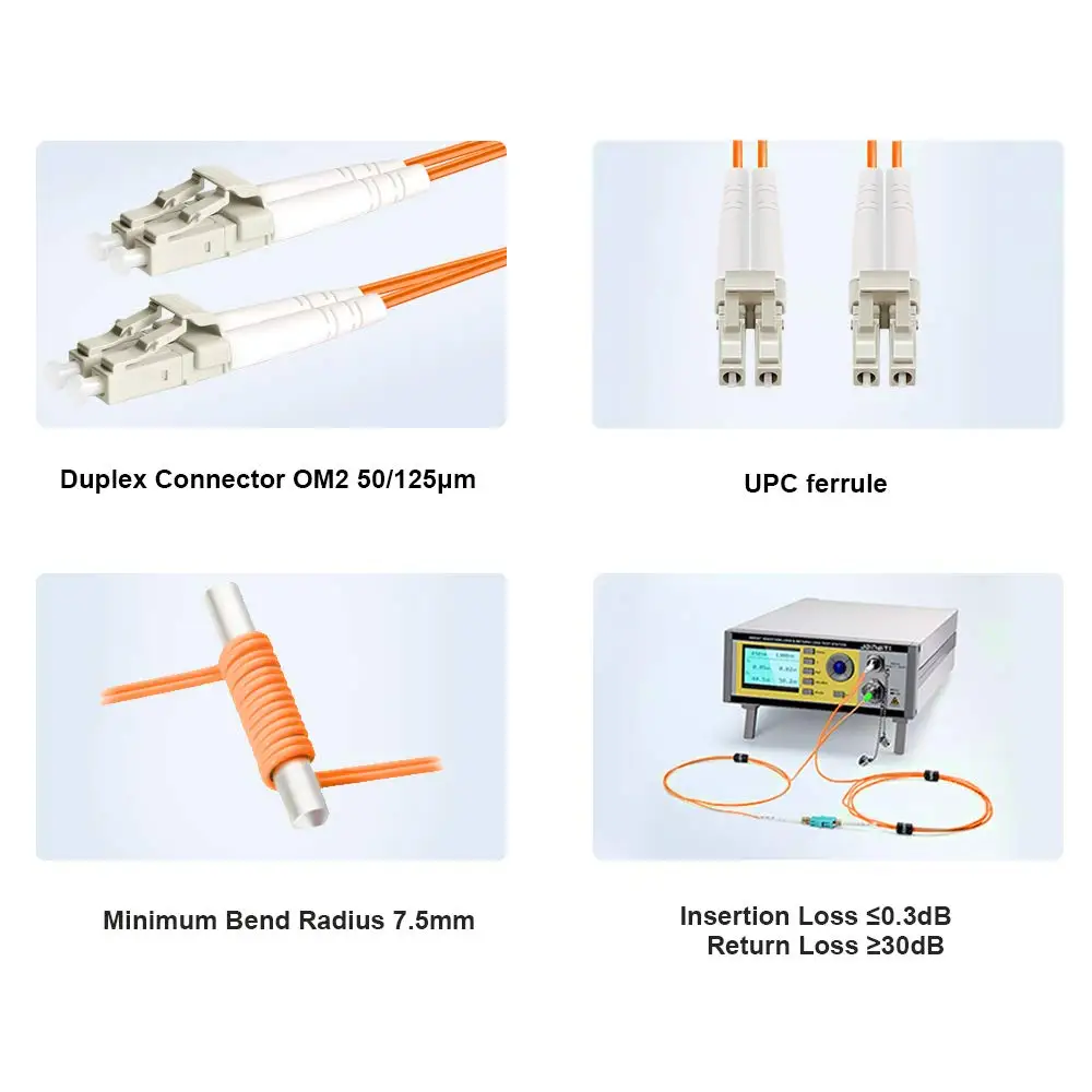 1000Mbps Multimode LC-LC fiber patch cord Fiber Patch Cable UPC LC-ST MM Optical Fiber jumper Duplex OM2 3m 10m 30m
