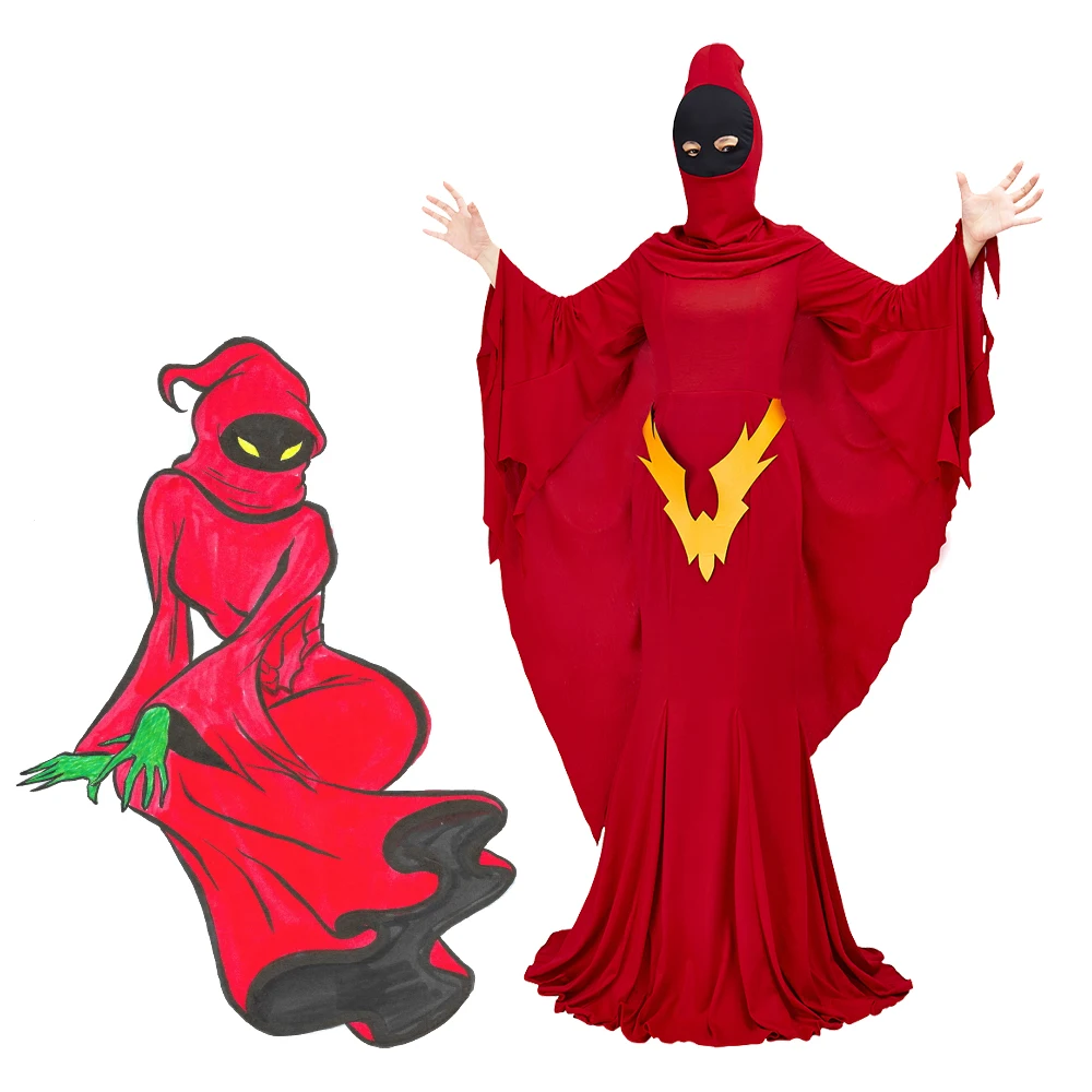 

Женский костюм для косплея She-Ra and the принцессы Power Shadow Weaver, красное платье с маской, Женский костюм для Хэллоуина