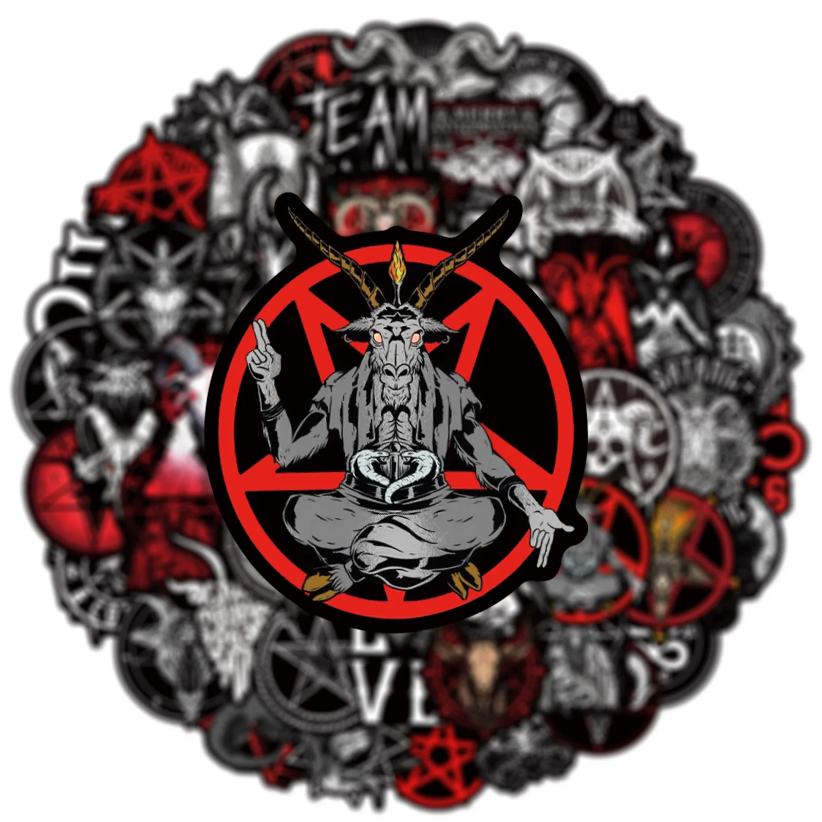 50PCS 사탄 스티커 낙서 스티커 DIY 일기 전화 케이스 수제 스크랩북 미적 스티커