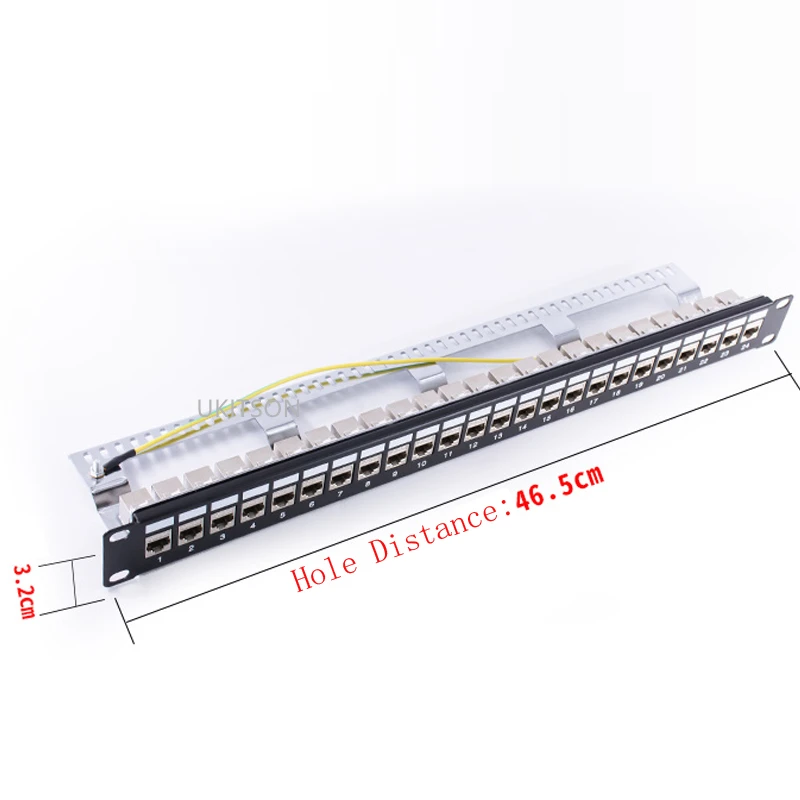 Patch Panel 24 Portas Escudo Cat6a Rj45 Keystone 10g Suporte Pass-thru Acoplador Plug Utp 19-polegada Rede Lan Rack-mount Frame - Imagem 5