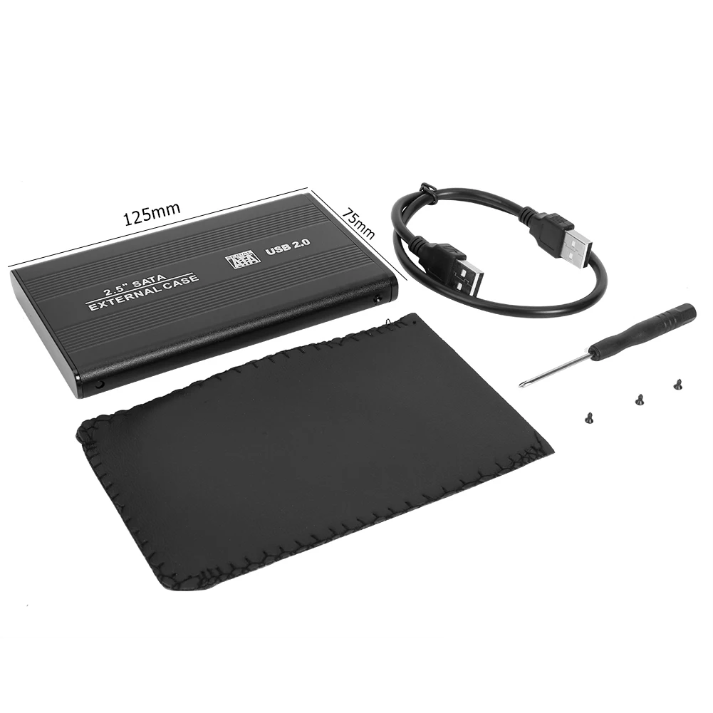 알루미늄 SSD 하드 디스크 드라이브 박스, USB 2.0-SATA 포트, 480Mbps, 2.5 인치 HDD 케이스