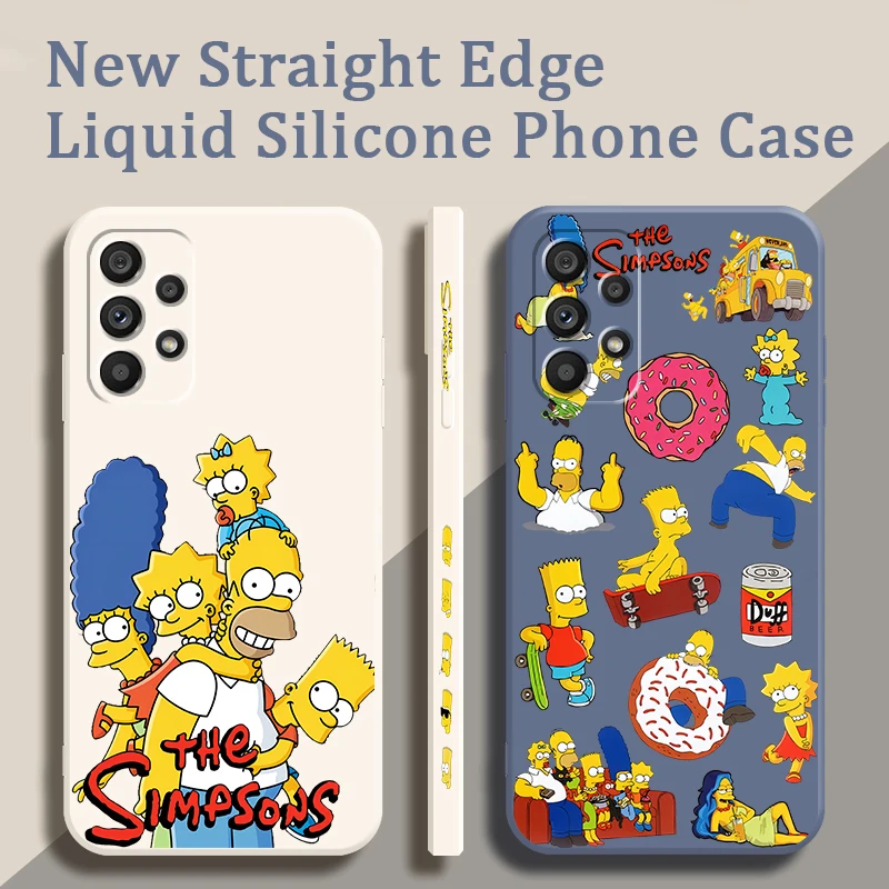 

Boy Disney Simpsons Cute For Samsung A53 A52 A33 A32 A51 A71 A21S A13 A73 A50 A22 A23 A72 A12 5G Liquid Left Rope Phone Case