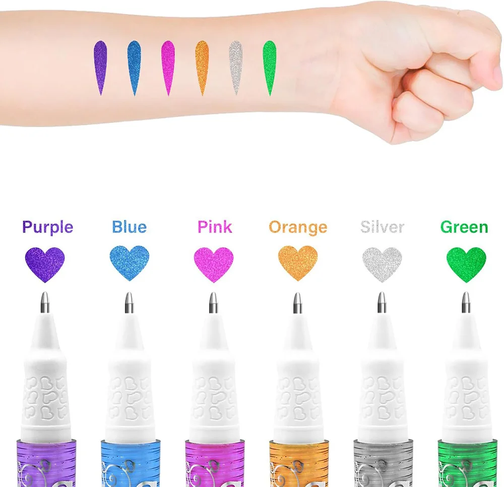 Temporary Glitter Tattoo Kit-Body & Face Art with Templates,Long Lasting & Waterproof,Festival,Rave,Cosplay,Face & Body Art - 3