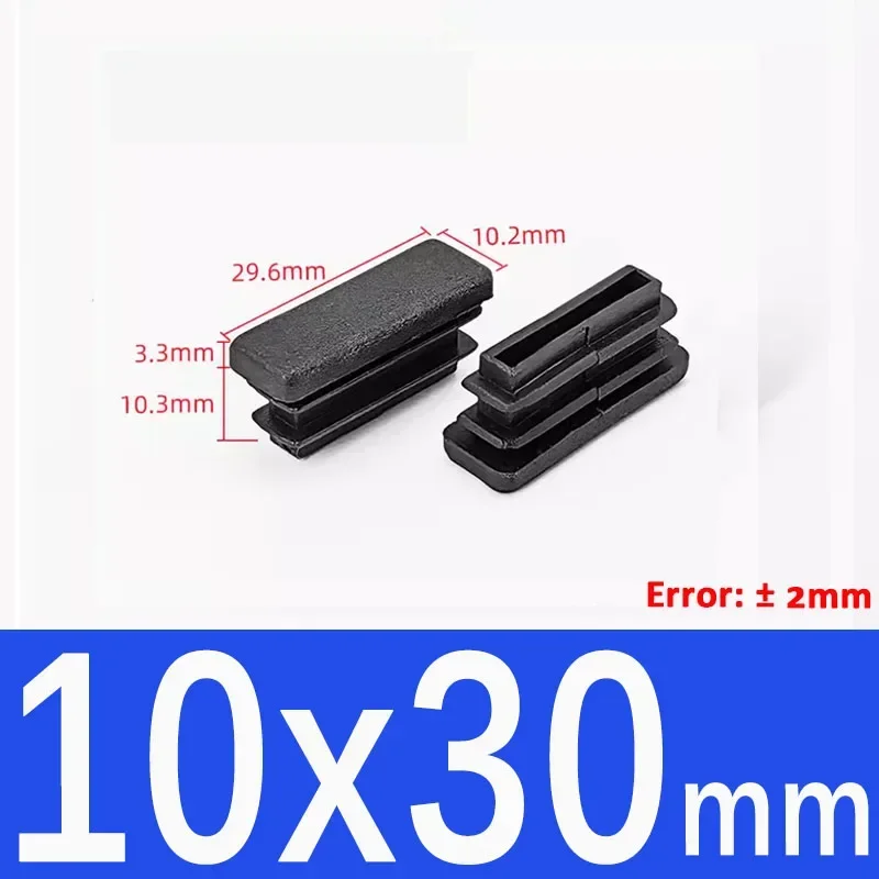 Black Square Plastic End Caps for Table or Chair Feet Protection