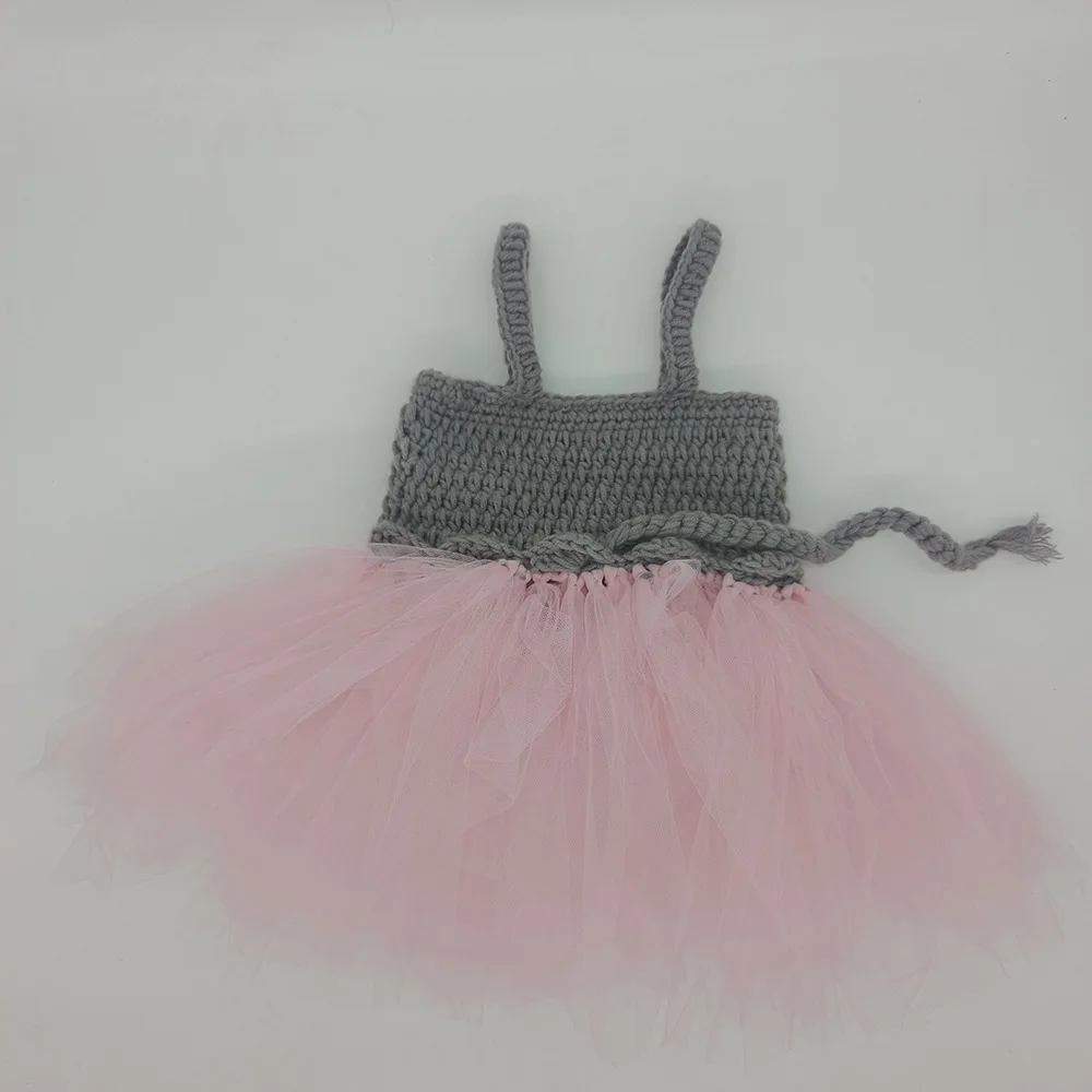 Newborn Picture Hat Photography Costume Girls' Ballet Skirt Photography Lace Mesh Knitted Rabbit Hat Jumpsuit Baby Clothing