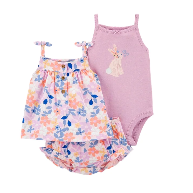 thumbnail image 1 of Newborn Baby Boy Girl Clothing Set 0-24 Months 2023 Summer Floral 8 Colors Cute Infant Baby Clothes jumpsuit New Bebies Roupas, 1 of 5
