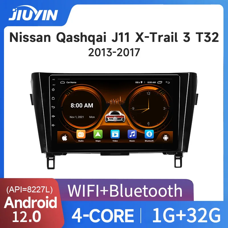 무선 카플레이 안드로이드 자동 라디오, 닛산 캐시카이 J11 X-Trail 3 T32 2013-2017, 자동차 멀티미디어 GPS, 2din