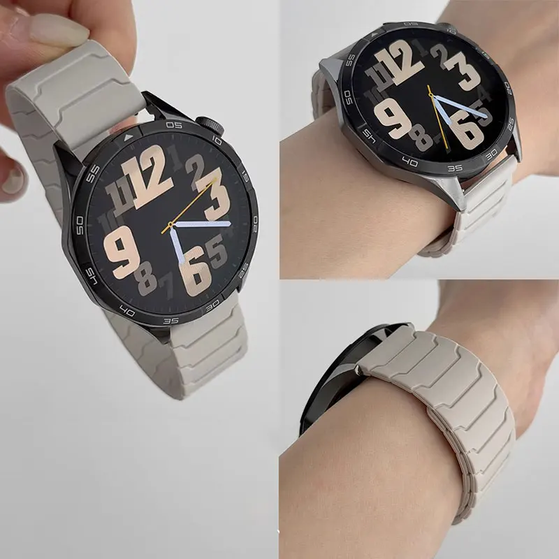 Magnetic Silicone Loop Watch Band - 22mm Accessories Bracelet Strap