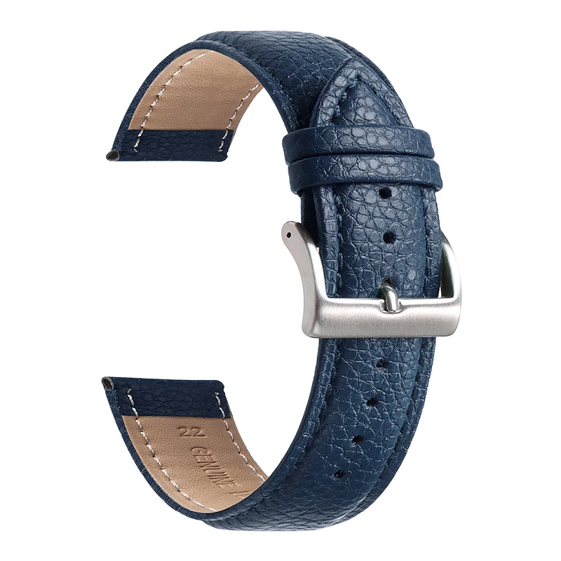 Premium Handmade Genuine Calfskin Leather Watch Strap - High-Quality Stitching, Unisex Design
