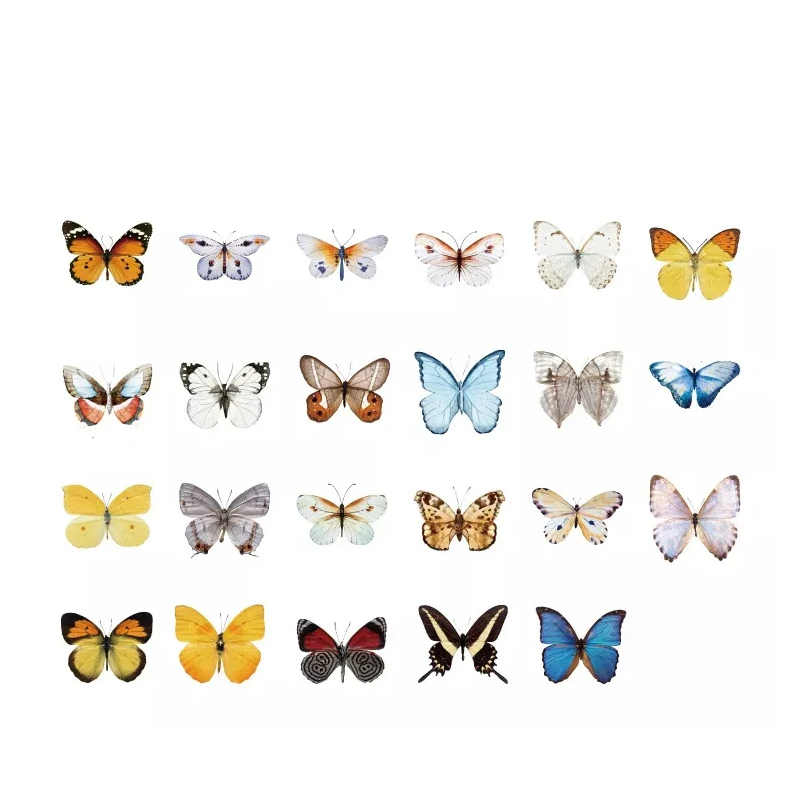 

40Packs Wholesale Box Stickers brief butterflies paper label Handbook Diary Sticky material Decorative Scrapbooking freeshipping