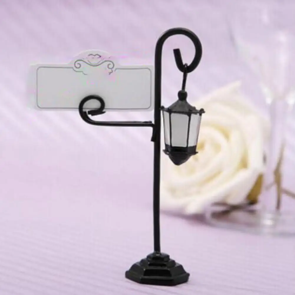 Beauty Street Lamp Shaped Table Clip Seat Card Holder Party Place Name Cards Holder for Wedding place card holders