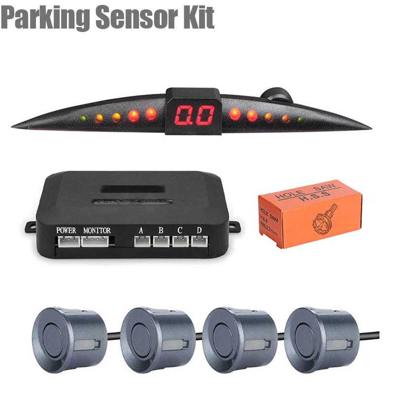 Parking Sensor Kit Car Parktronic LCD Display Beep Reverse Backup Radar Monitor