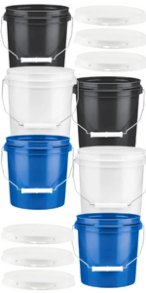 1 gallon food grade bpa free made in usa buckets pail storage container with lid blue white black