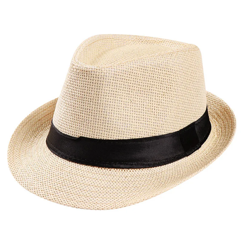 Fashion Hat Summer Men Straw Hat Travel Beach Women Sun Panama Cap Casual Ribbon Cowboy Jazz Hat Unisex Wide Brim Hats