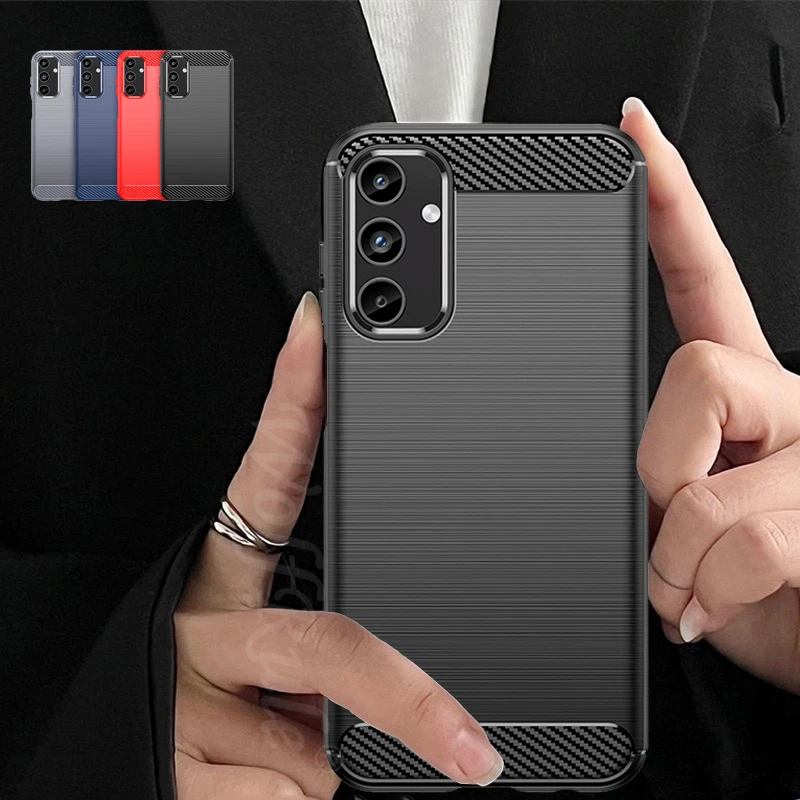 

For Cover Samsung Galaxy A15 Case Samsung A15 Capas Phone Back Shockproof TPU Soft Carbon Fiber Fundas Samsung A15 A25 A05 A05S