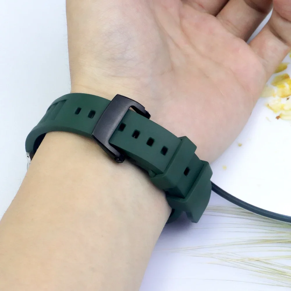 Breatheable Rubber Strap for Apple Watch Ultra 2 9 8 7 6 5 Band 49mm 45mm 44/41mm Watchband Steel Butterfly Buckle Replacement