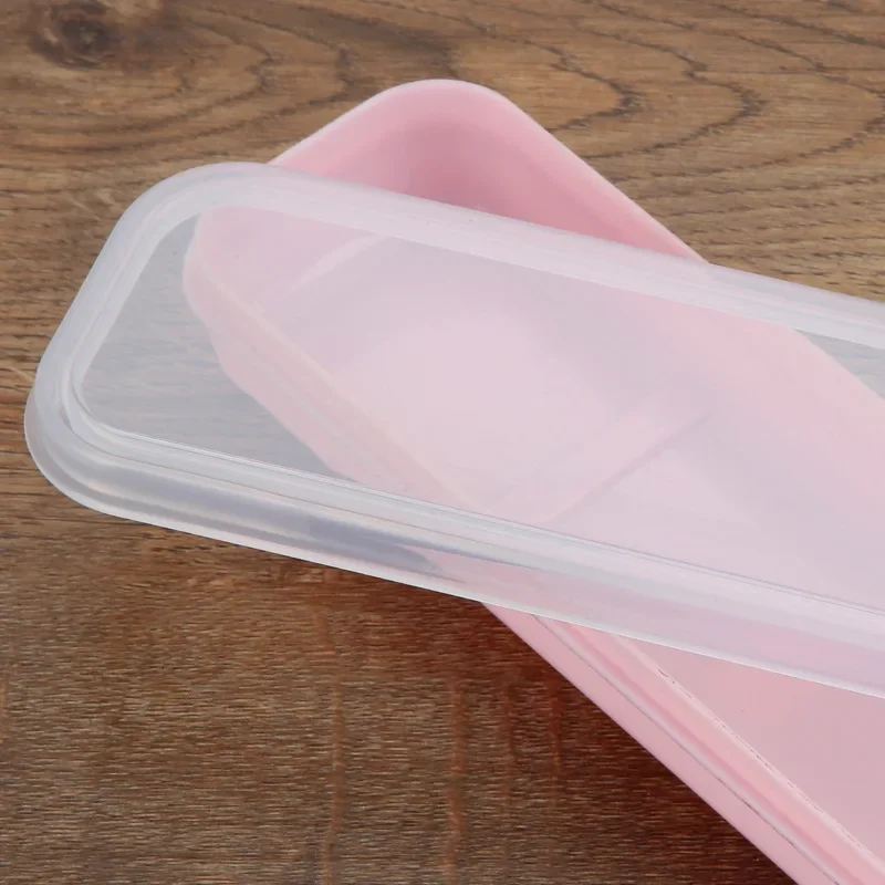 Portable Travel Outdoor Reusable Tableware Box School Home Slot Design Practical Cutlery Transparent Cover Cutlery Case tableware storage bag tableware storage box