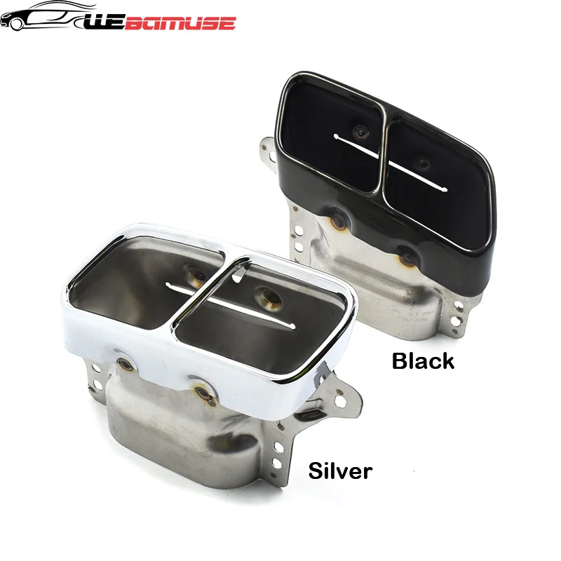 For Mercedes-Benz W176 A180 A200 A260 Muffler Tailpipe Upgrade A45 Bumper Stainless Steel Square Exhaust System