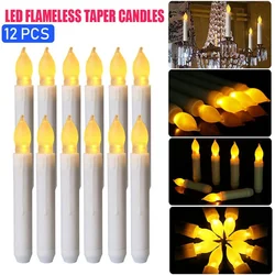 Bougie LED en Simulation de flamme, 12 pièces, pour la maison, anniversaire, noël, mariage, sécurité, décoration de maison 