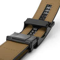 Leather belt men High Quality Genuine Leather Belts, Automatic Buckle Belt, Adjustable No Hole Belt Jeans Belt for Men 5