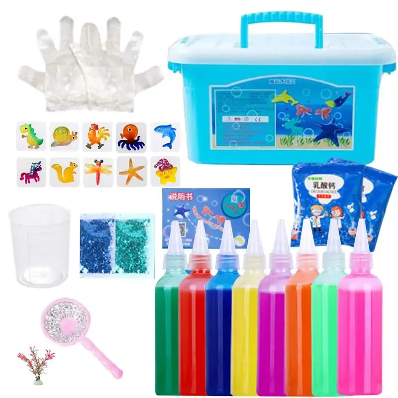 Ocean Animal Beads Kit craft supplies Water Baby Toy Mold Gels Figures Handmade DIY Material Children&rsquo;s Puzzle Toy Set