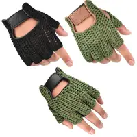 R6FE 2pack Durability Men's Mittens Half Finger Wools Leather Gloves Outdoor Sports for Gym, Motorcycle Cycling, and Outdoors 1