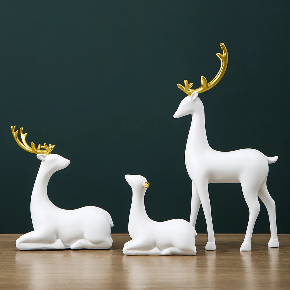 modern Animal Figurines Nordic Home Decor Office Accessories Deer