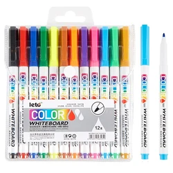 Vibrant Fine Tip Dry Erase Markers - Assorted Colors for Writing & Drawing on Whiteboards (12 color)