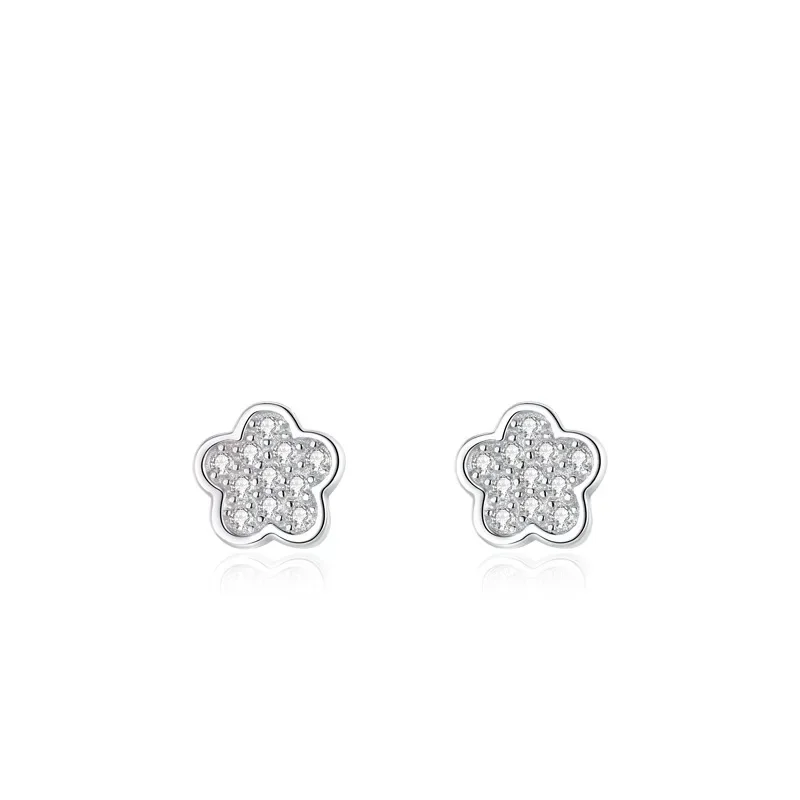 

DE4 Flower Earrings for Wedding Luxury Crystal Cubic Zirconia Fashion Design Women