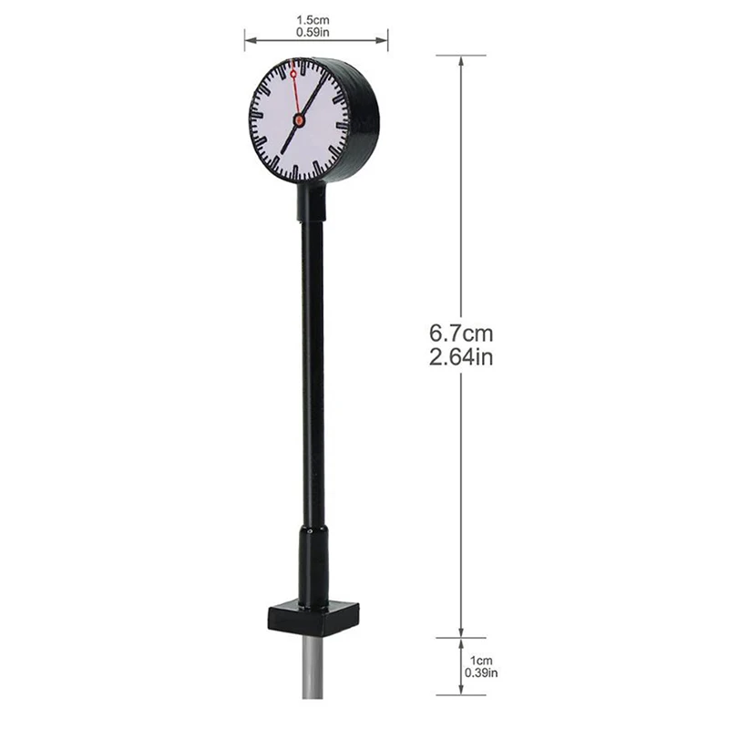 3V 미니어처 LED 기차역 램프 - HO/N 스케일 조명 플랫폼 시계 철도 레이아웃용