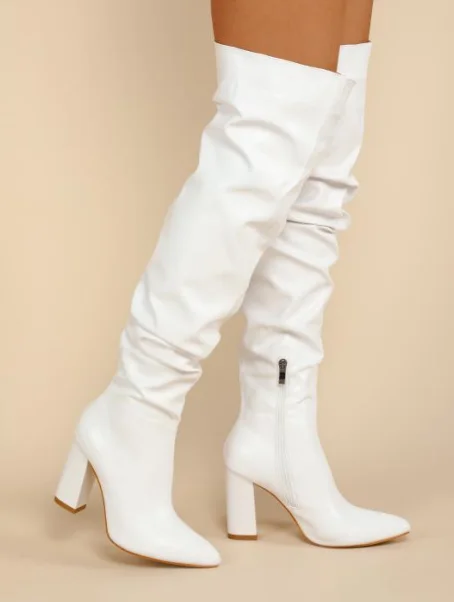 Stylish Women High Boots Fashion Zipper Point Toe Long Boots  Comfortable Ladies Sexy Thigh High Women's Boots