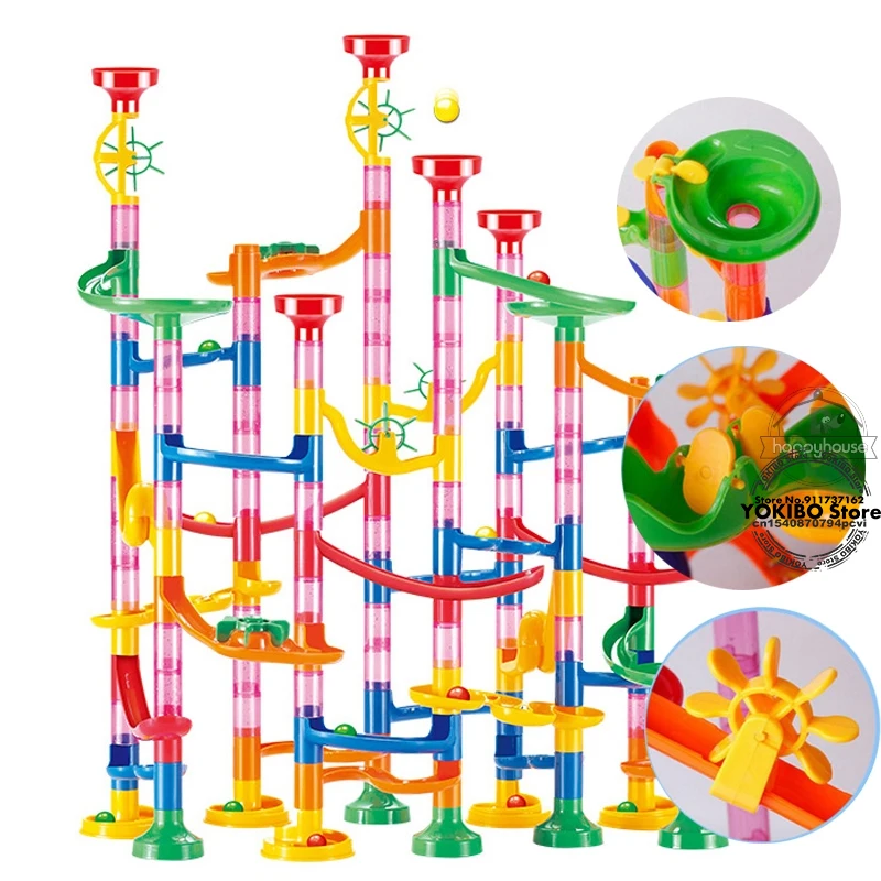 SHENGDI Marble Run детская строительная игрушка 3D лабиринт гоночная трасса модель здание себя пластиковый материал для детей...