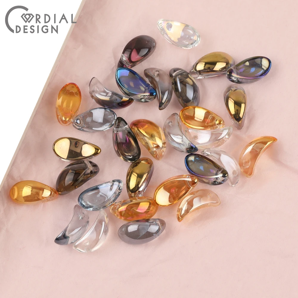 Cordial Design 6*13MM 400pcs Beads Making/Aurora Effect/DIY Glass Bead/Hand Made/Petal Shape/Jewelry Findings & Components - cordial