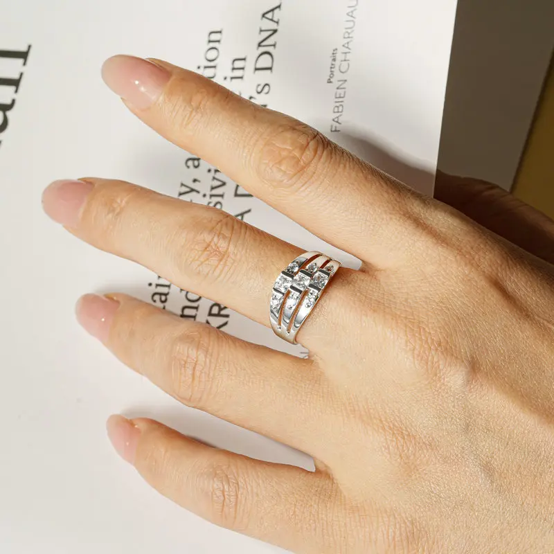 Bague De Mariage Or Blanc 14 Carats Diamant Simulé 6,50 Carats - Taille 7,5 - Neuf Sans Emballage