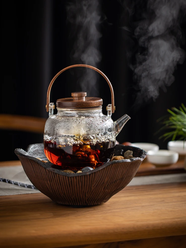 Электрическая керамическая плита из статического камня, чайная плита, бесшумный маленький чайный сервиз для приготовления японского чая, стеклянный чайник, специальная чайная плита для кипячения